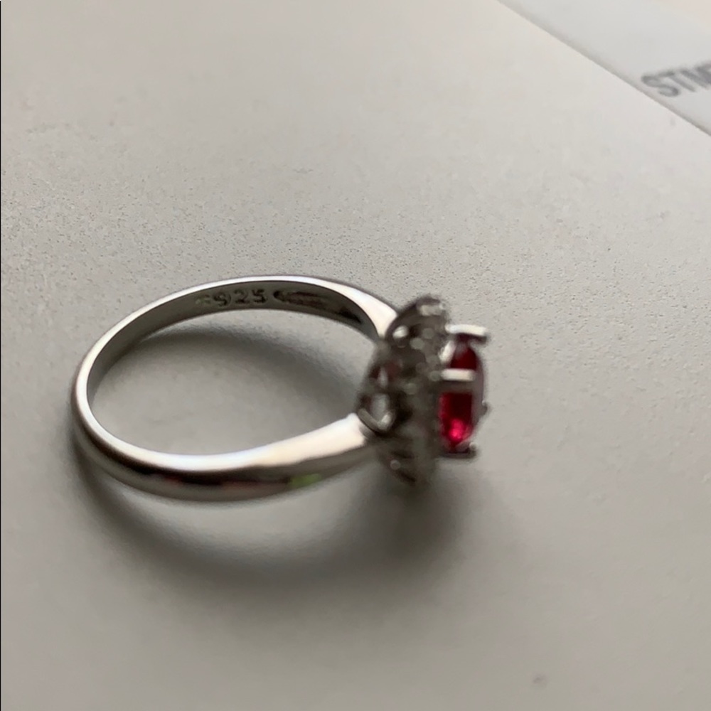 Vintage Oval Cut Ruby 925 Silver Filled Jewelry - Picture 6 of 7